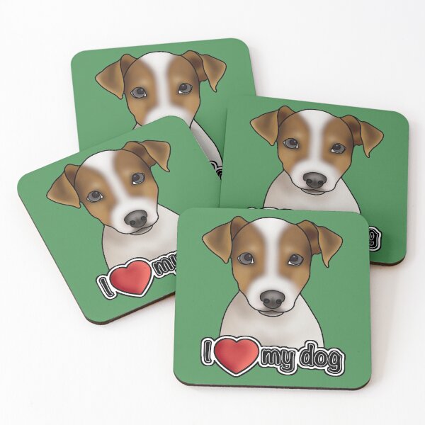 Item preview, I Love My Dog - Jack Russell Terrier - Green designed and sold by JadeMadeThis.
