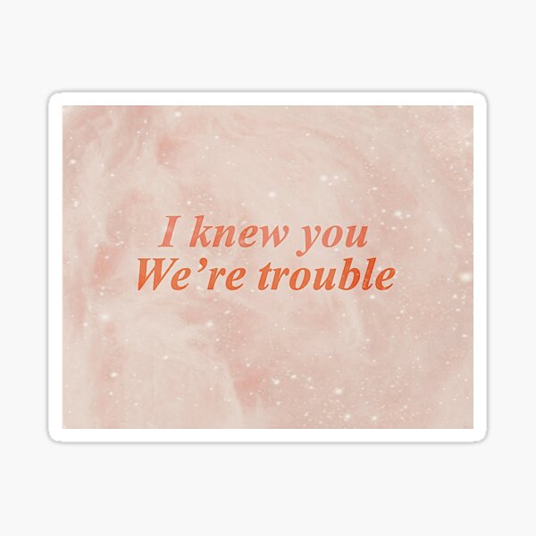 I Knew You Were Trouble Taylor Swift Sticker for Sale by Mint-Rose