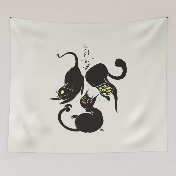 Item preview, Strange Many Eyed Black Cats designed and sold by cellsdividing.