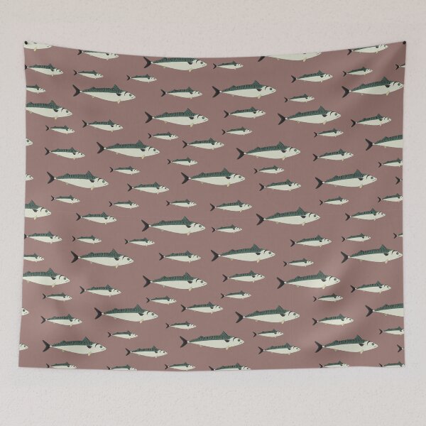 Item preview, Mackerel fish pink pattern designed and sold by EngineerGoC.