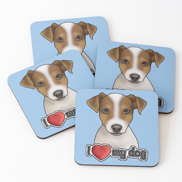 Item preview, I Love My Dog - Jack Russell Terrier - Blue designed and sold by JadeMadeThis.