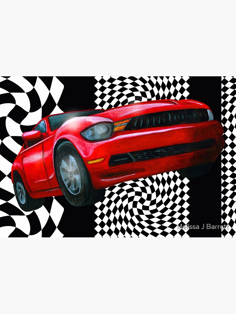 "Red Car Victory Lap" Metal Print for Sale by MelissaB Redbubble