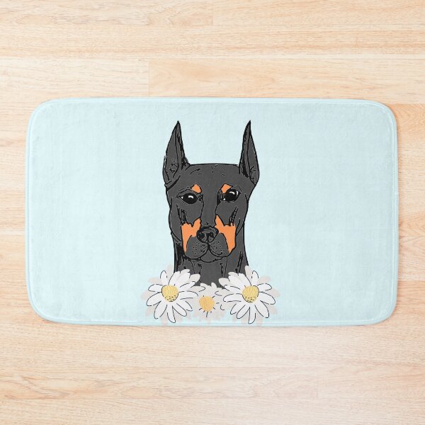 Item preview, Doberman with flowers designed and sold by NinaBetterNot.