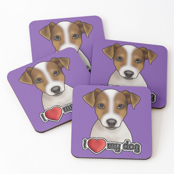Item preview, I Love My Dog - Jack Russell Terrier - Purple designed and sold by JadeMadeThis.