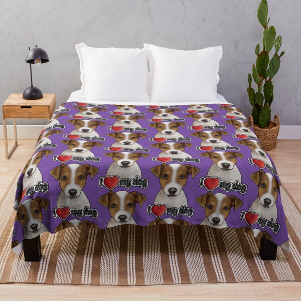 Item preview, I Love My Dog - Jack Russell Terrier - Pattern - Purple designed and sold by JadeMadeThis.