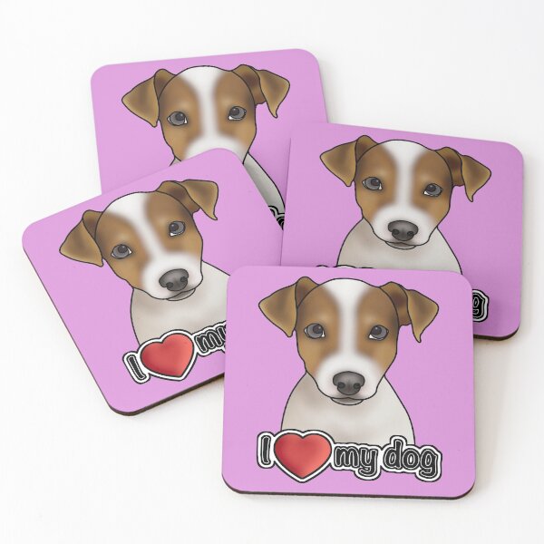 Item preview, I Love My Dog - Jack Russell Terrier - Pink designed and sold by JadeMadeThis.