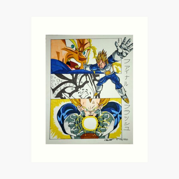 Dragon ball Anime Vegeta SSGSS Final Flash | Art Board Print