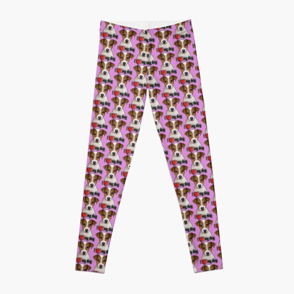 I Love My Dog - Jack Russell Terrier - Pattern - Pink Leggings