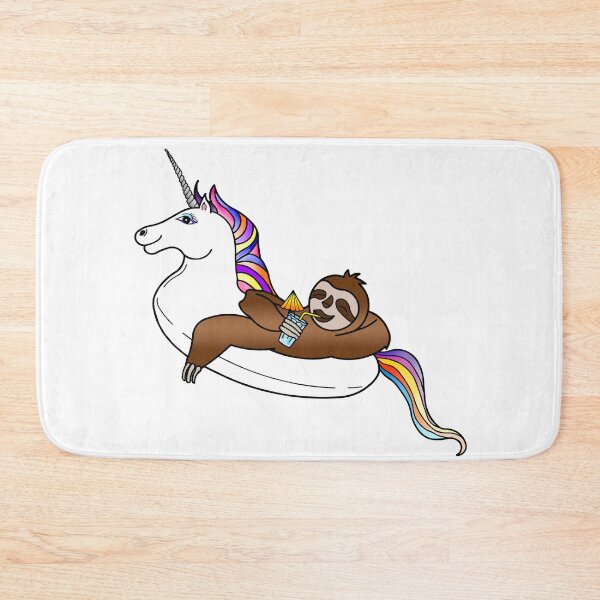 Item preview, Sloth Chilling on a Unicorn Float sipping a Fruity Umbrella Cocktail  Drink  designed and sold by MelindaLedsome.