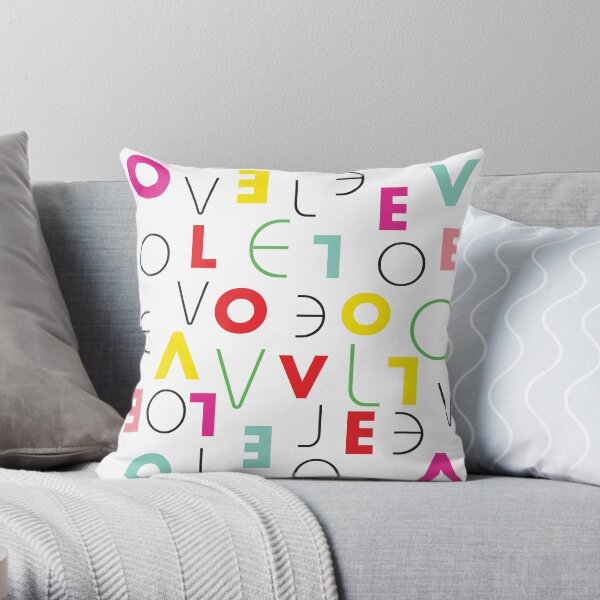 Colorful Love Throw Pillow