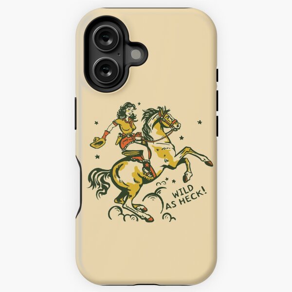 Aperçu de l'œuvre Conception de cow-girl illustrée à la main « Wild As Heck », style #2 créée et vendue par The Whiskey Ginger Design Shop.