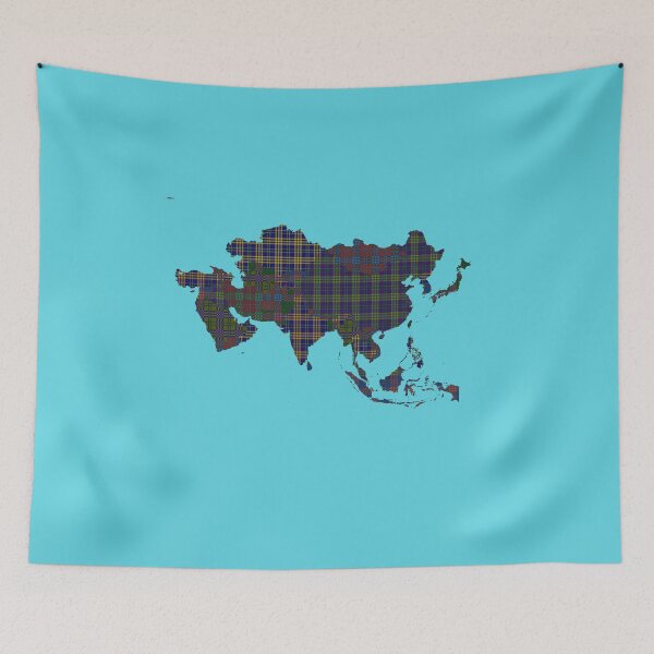 Item preview, asia continent map , countries with cool pattern colourfull designed and sold by rashadat.