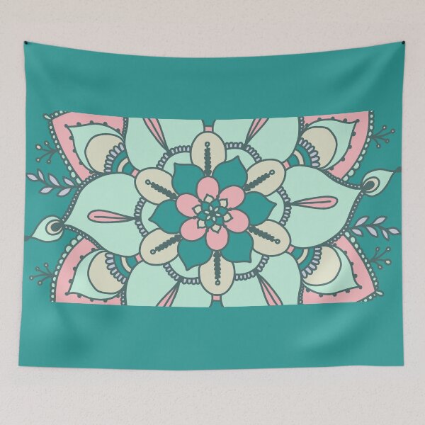Item preview,  Mint and Pink Mandala Pattern designed and sold by generationgap.