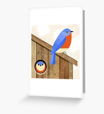 blue bird house Greeting Card