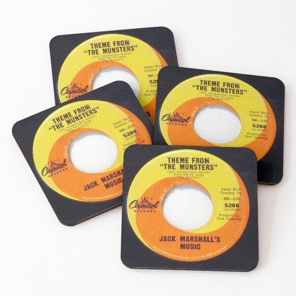 Item preview, Munsters,  Jack Marshall's Music, Theme From "The Munsters" 1964 Orange swirl 45 designed and sold by Vintaged.