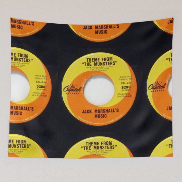Item preview, Munsters,  Jack Marshall's Music, Theme From "The Munsters" 1964 Orange swirl 45 designed and sold by Vintaged.
