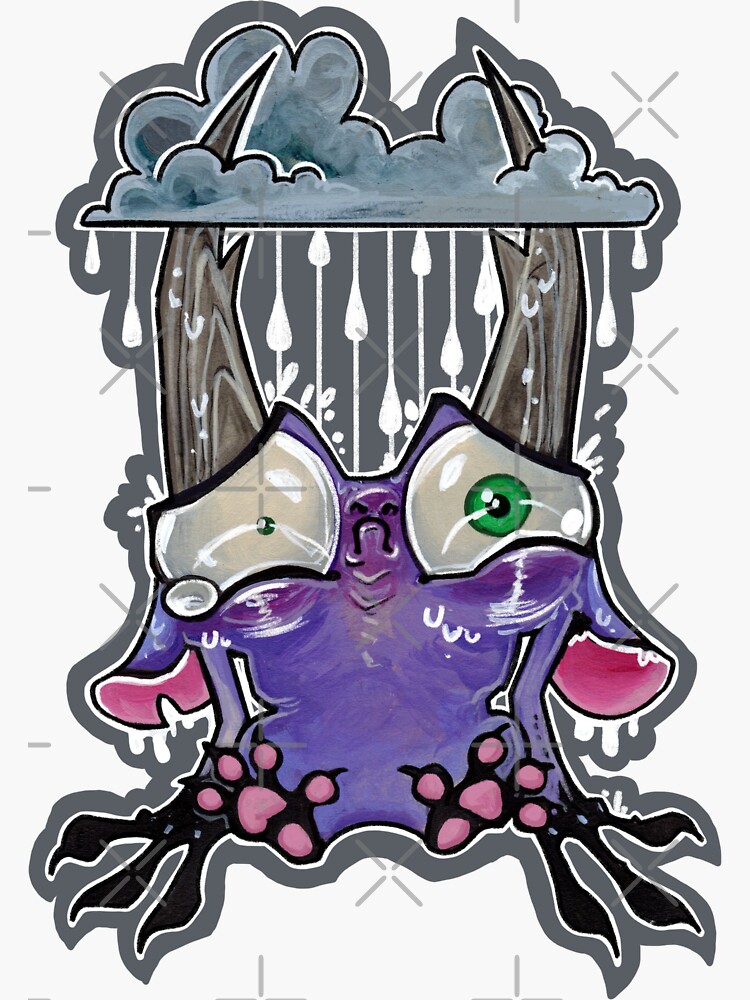 "Greg the puffless puffling and his rainy day" Sticker by ArtOfBianca ...