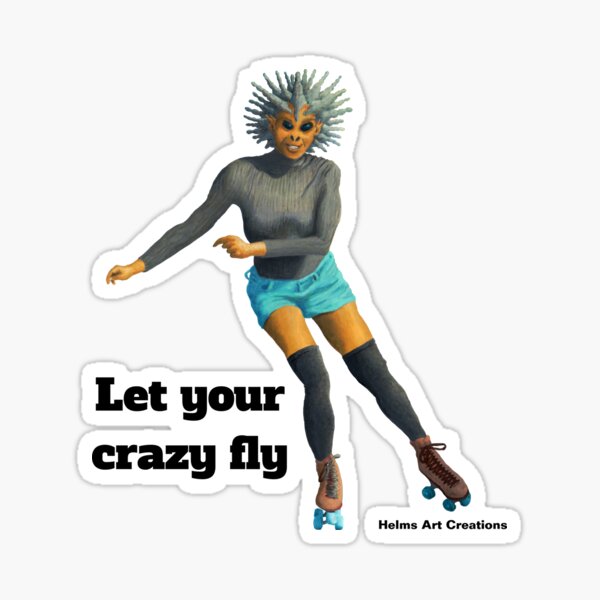 Item preview, Alien Girl Roller Skates Rollergirl Art designed and sold by HelmsArt.