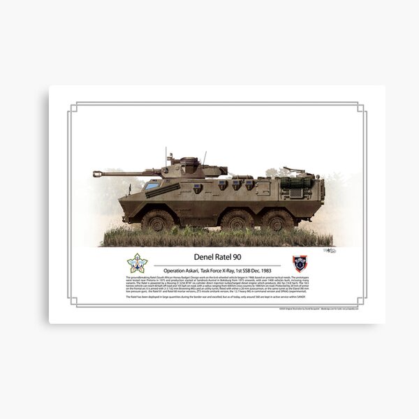 Denel Ratel 90, Operation Askari, Task Force X-Ray, 1st SSB Dec. 1983 Canvas Print