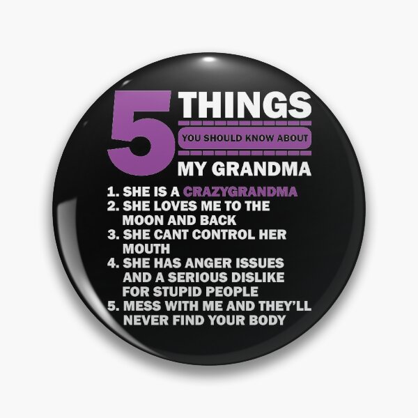 Item preview, 5 Things You Should Know About My Grandma funny Nana Mother designed and sold by TheMattDesigns.