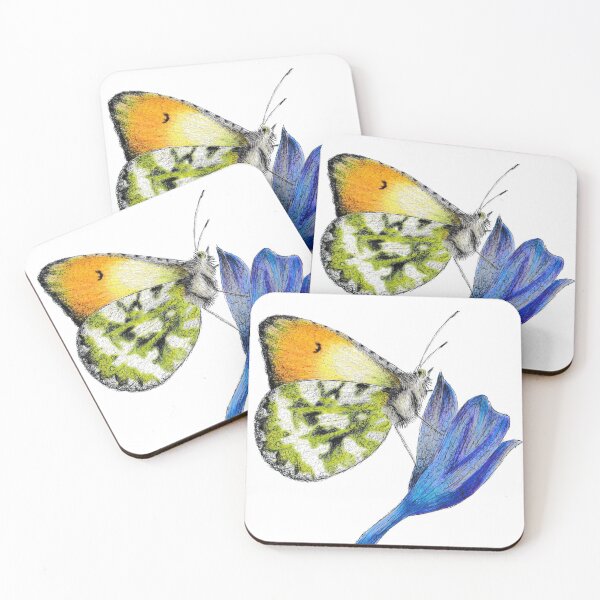 Item preview, Orange Tip on Blue Flower designed and sold by EmilyRamblings.