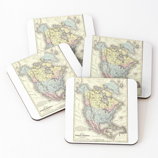Item preview, North america continent map , countries vintage map names of cities  designed and sold by rashadat.