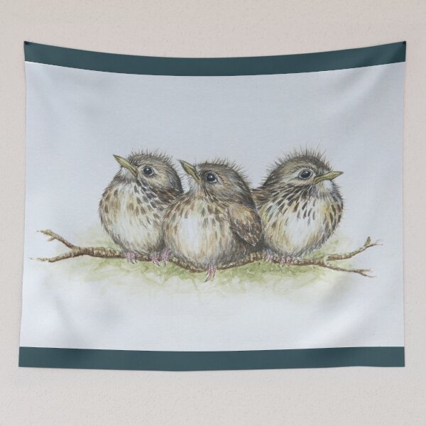 Item preview, Cute Sparrow Fledglings! Watercolour. designed and sold by TTWG.