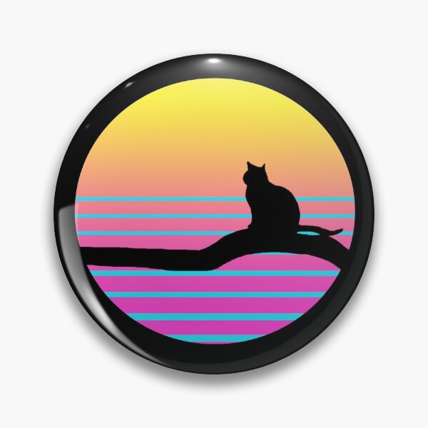 Item preview, Retro Style Cat Moonlight or Sunset, 80s wave designed and sold by enigma3a.
