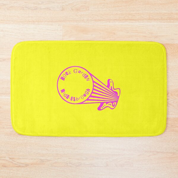 Item preview, Rock Garden Reimagined Punk Font Neon Pink on Yellow Backstage Pass Middlesbrough designed and sold by Logo-A-GoGo.