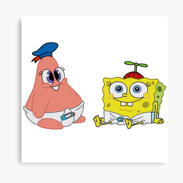 Baby Spongebob And Patrick Canvas Print By Lindsayostroff Redbubble