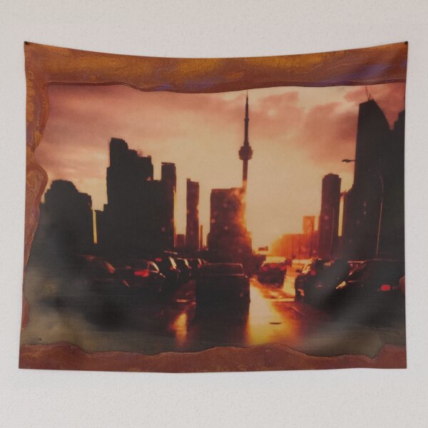 Item preview, Stormy Sunset on the Gardiner with Poured Acrylic Border designed and sold by Tara  Baxendale.