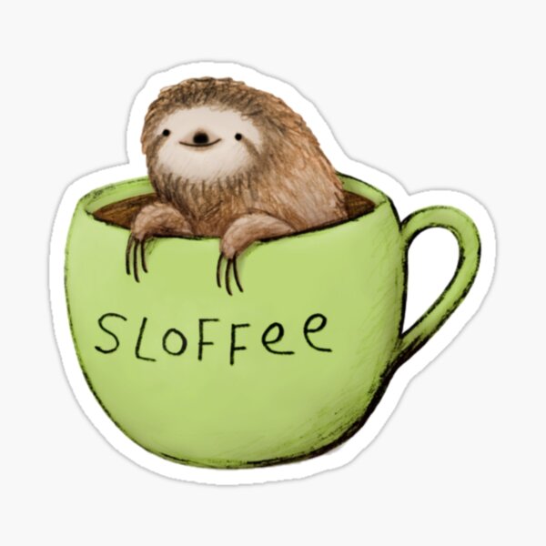 Sloth coffee planner stickers Kawaii stickers Animal stickers
