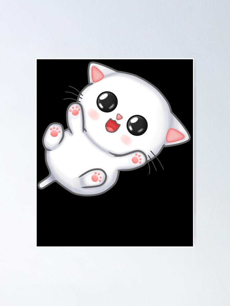 Póster «Cute dibujos animados bebé gato miau gato amante» de CBShirtStar |  Redbubble