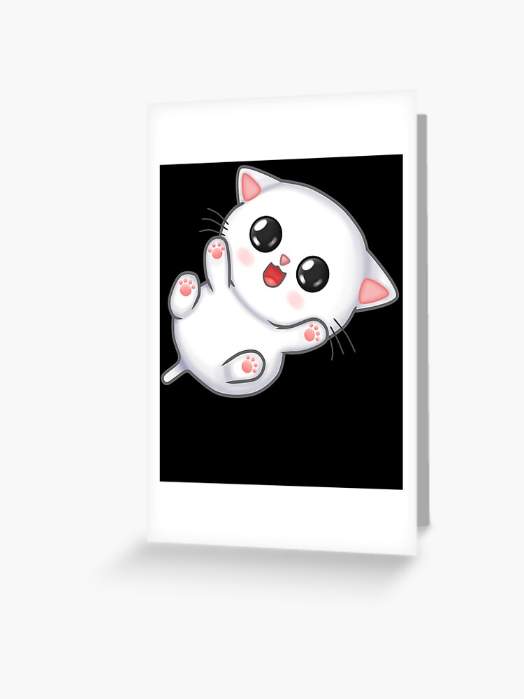 Set of kawaii member icon. Cards with cute cartoon cats. Baby