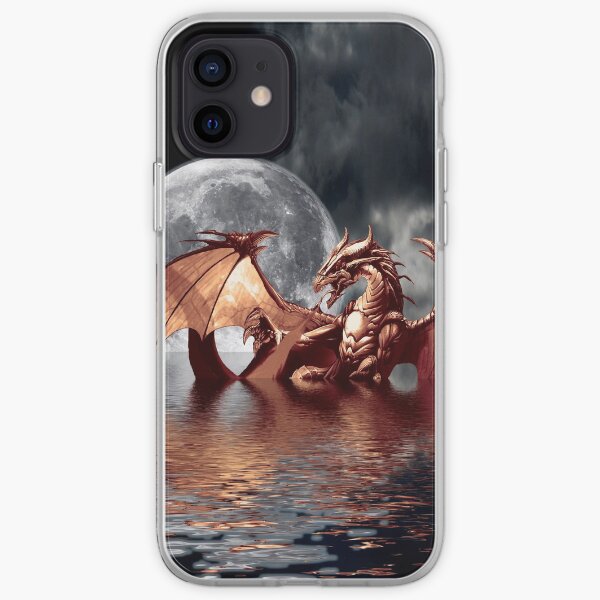 Dragon & Moon Fantasy Mythical Design iPhone Soft Case