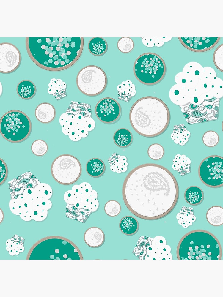 Póster «Postres Dulces Galletas y Cupcakes Verde Esmeralda, Blancos y