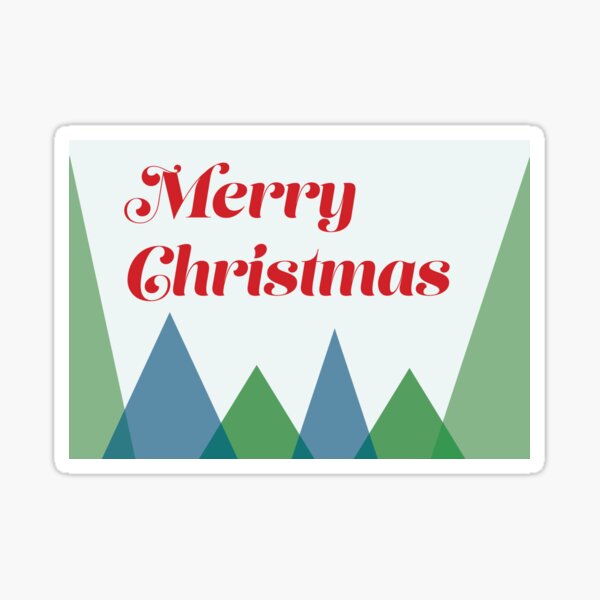 Merry Christmas Minimal Geometric Design Sticker
