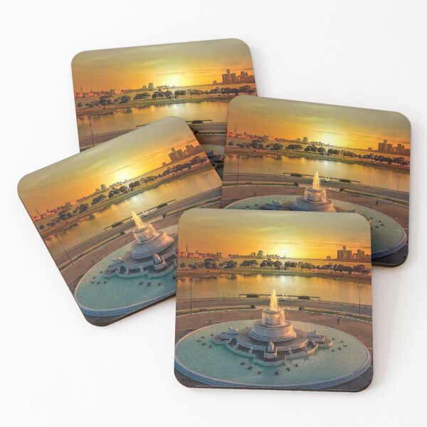 Item preview, Sunset at the Belle Isle Fountain designed and sold by ReflectPhoto.