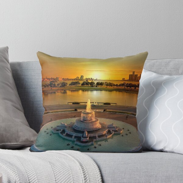 Item preview, Sunset at the Belle Isle Fountain designed and sold by ReflectPhoto.
