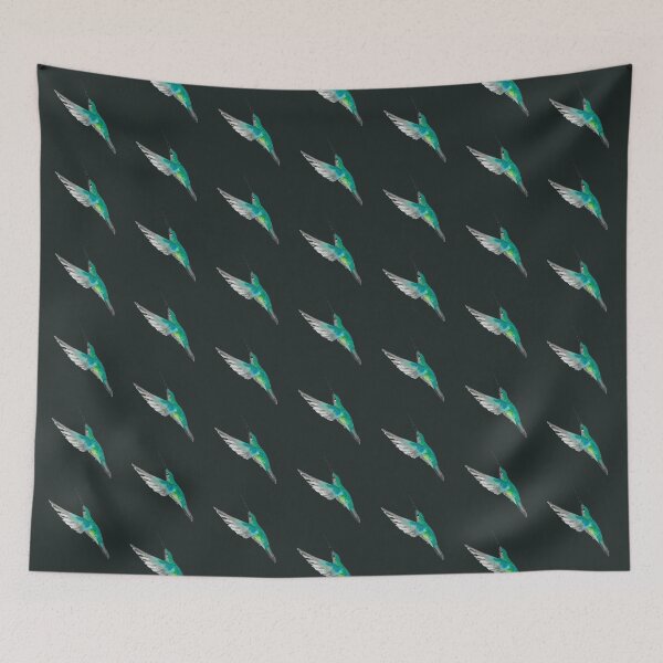 Item preview, Magnificent Hummingbird on Black Background designed and sold by Christiane Dobbins.