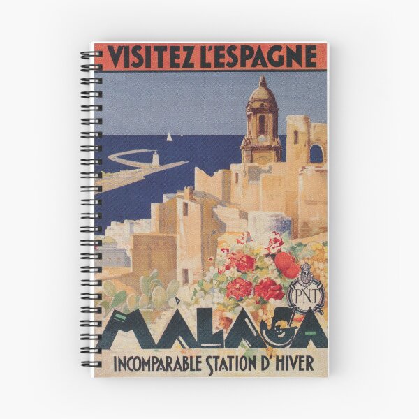 Item preview, Malaga, Spain Vintage Travel Poster designed and sold by vintagevivian.