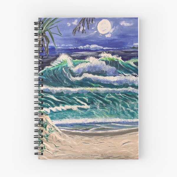 Item preview, Moonlit sea at night with swaying palm trees. designed and sold by shaz141.