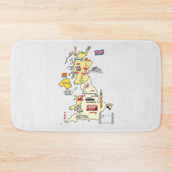 Item preview, UK map ILLUSTRATED MAP OF UNITED KINGDOM SHOWING THE TOP ATTRACTIONS designed and sold by mashmosh.