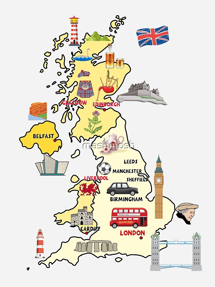 UK map ILLUSTRATED MAP OF UNITED KINGDOM SHOWING THE TOP UK map ILLUSTRATED MAP OF UNITED KINGDOM SHOWING THE TOP