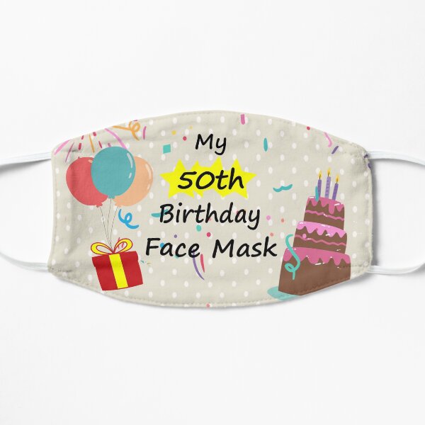 50th birthday mask Flat Mask
