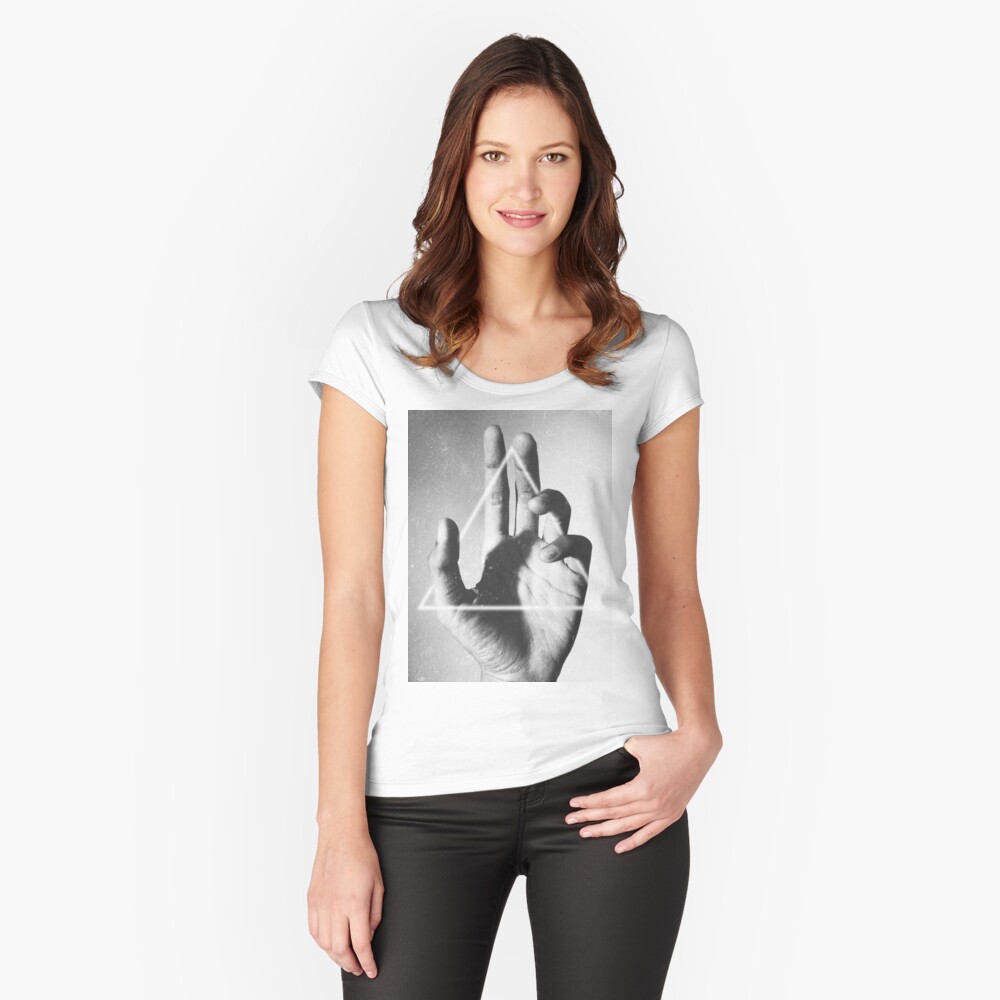 hand + triangle Fitted Scoop T-Shirt