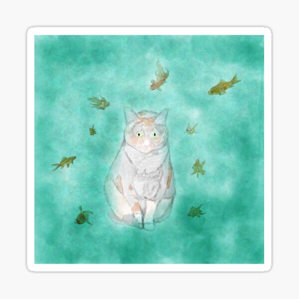 Belle dreams of fish Sticker
