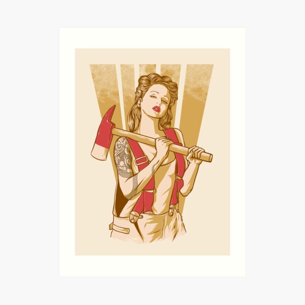 Axe girl Art Print
