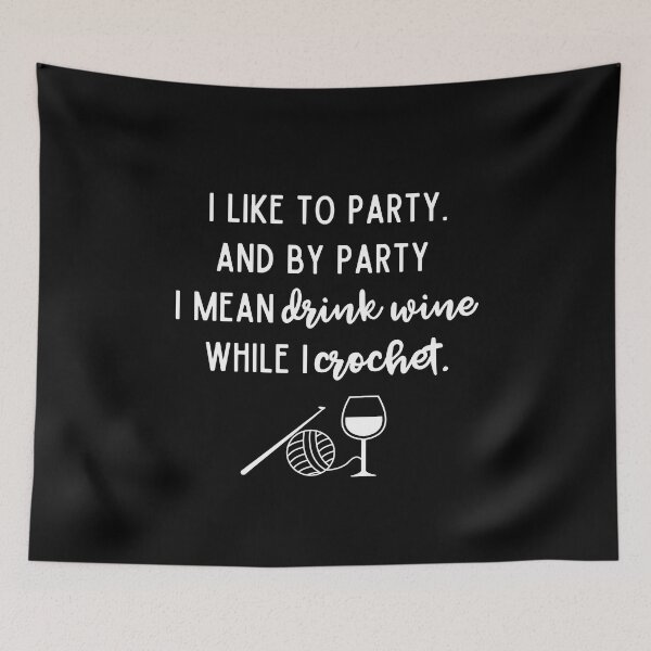 Item preview, Crochet and Wine Party designed and sold by CherryBombShop.