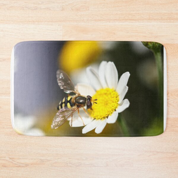 Item preview, Hoverfly feeding on daisies designed and sold by GreyFeatherPhot.